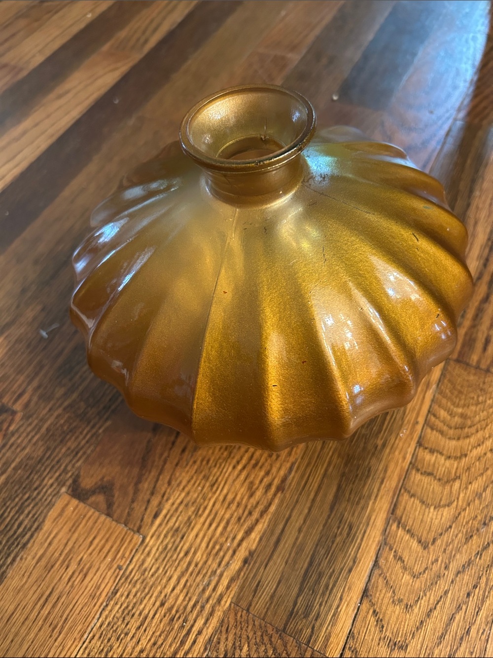 Jonathan Adler Gold Ruffled Glass Vase